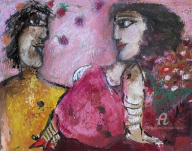Painting titled "parfum de printemps" by Elisabeth Brainos, Original Artwork, Acrylic