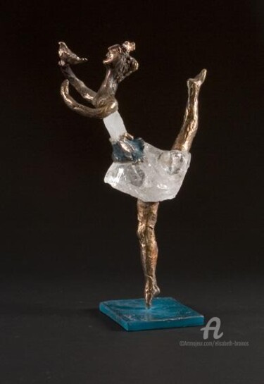 Sculpture intitulée "Arabesque a l'oiseau" par Elisabeth Brainos, Œuvre d'art originale, Bronze