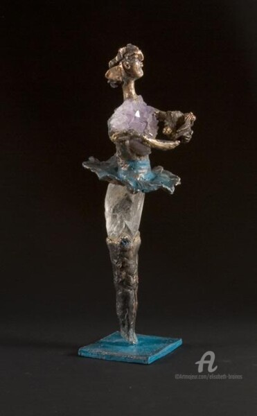 Sculpture intitulée "Femme et enfant" par Elisabeth Brainos, Œuvre d'art originale, Bronze
