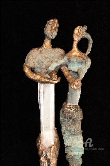 Sculpture intitulée "Danser côte à côte" par Elisabeth Brainos, Œuvre d'art originale, Bronze