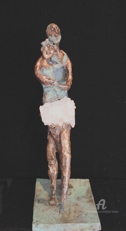 Sculpture titled "Couple dansant" by Elisabeth Brainos, Original Artwork, Bronze