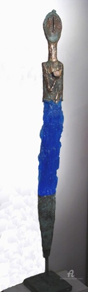 Γλυπτική με τίτλο "Idole bleue" από Elisabeth Brainos, Αυθεντικά έργα τέχνης, Μπρούντζος