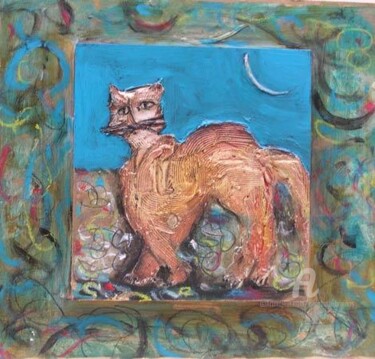 Peinture intitulée "chat tres persan" par Elisabeth Brainos, Œuvre d'art originale