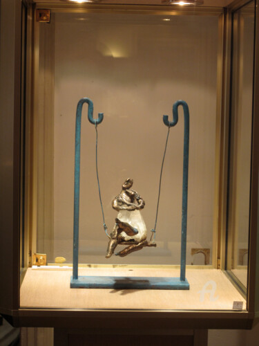 Sculptuur getiteld "Balançoire des amou…" door Elisabeth Brainos, Origineel Kunstwerk, Bronzen