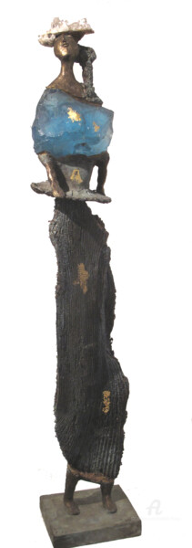 Sculpture intitulée "L'espagnole au chap…" par Elisabeth Brainos, Œuvre d'art originale, Bronze