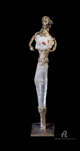 Escultura intitulada "Femme aux trois fle…" por Elisabeth Brainos, Obras de arte originais, Bronze
