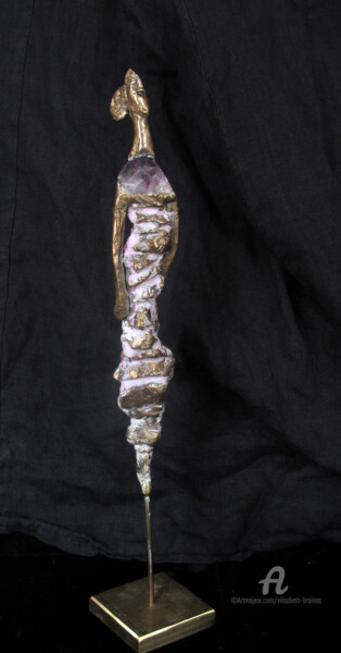 Sculptuur getiteld "Star améthyste" door Elisabeth Brainos, Origineel Kunstwerk, Metalen