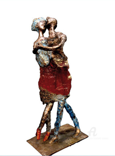 Sculpture intitulée "Let's dance" par Elisabeth Brainos, Œuvre d'art originale, Bronze