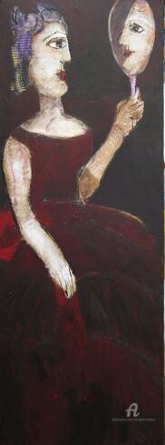 Картина под названием "l'espagnole au miro…" - Elisabeth Brainos, Подлинное произведение искусства, Акрил