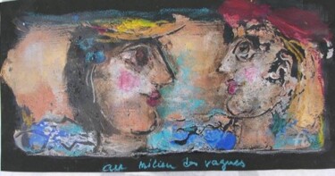 "au milieu des vagues" başlıklı Tablo Elisabeth Brainos tarafından, Orijinal sanat, Petrol
