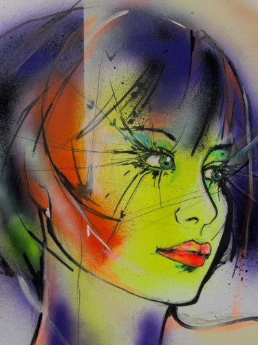 Pintura titulada "Jolie soleil" por Elisabeth Constantin, Obra de arte original, Pintura al aerosol