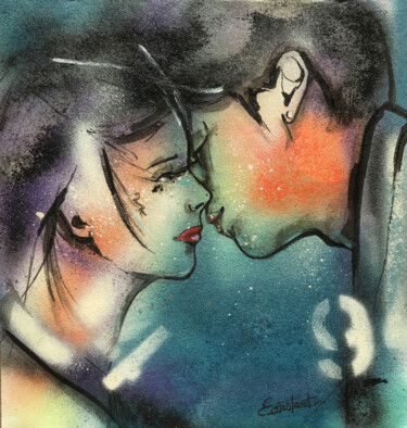 Malerei mit dem Titel "Love" von Elisabeth Constantin, Original-Kunstwerk, Acryl