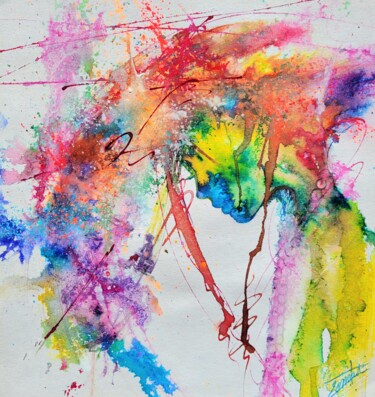 Peinture intitulée "L'éclat de couleur" par Elisabeth Constantin, Œuvre d'art originale, Acrylique