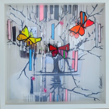 Malerei mit dem Titel "Les papillons 🦋" von Elisabeth Constantin, Original-Kunstwerk, Acryl