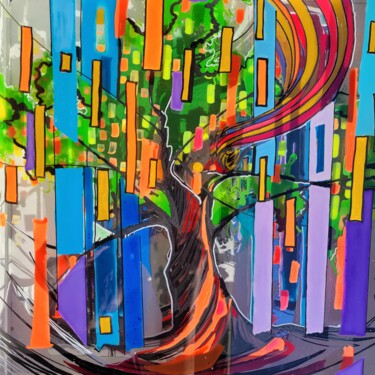 Painting titled "L'arbre vivant" by Elisabeth Constantin, Original Artwork, Acrylic