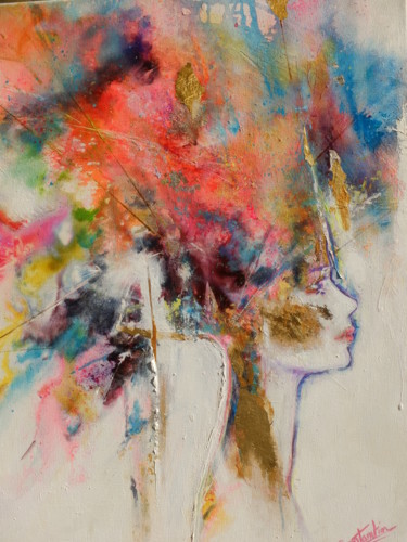 Peinture intitulée "Pensée libre" par Elisabeth Constantin, Œuvre d'art originale, Acrylique
