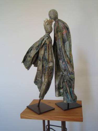 Sculptuur getiteld "Le Temps qui passe…" door Elisabeth Durandin, Origineel Kunstwerk, Papier