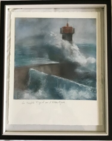 Peinture intitulée "La tempête Miguel s…" par Elisabeth Fabre Derulliere, Œuvre d'art originale, Pastel