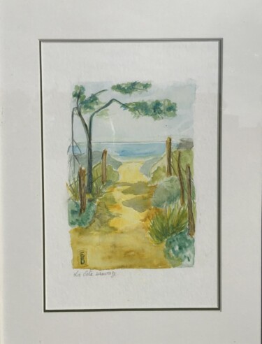 Peinture intitulée "La côte sauvage" par Elisabeth Fabre Derulliere, Œuvre d'art originale, Aquarelle