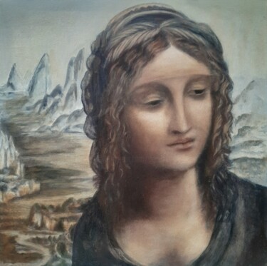 Pittura intitolato "Hommage à Vinci" da Elisabeth Fabre Derulliere, Opera d'arte originale, Olio