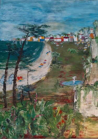 Malerei mit dem Titel "La ville idéale est…" von Elisabeth Fabre Derulliere, Original-Kunstwerk, Acryl