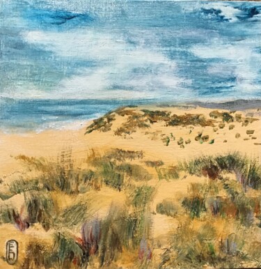 Schilderij getiteld "Dunes de La Côte sa…" door Elisabeth Fabre Derulliere, Origineel Kunstwerk, Acryl