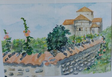 Painting titled "Talmont sur Gironde" by Elisabeth Fabre Derulliere, Original Artwork, Watercolor