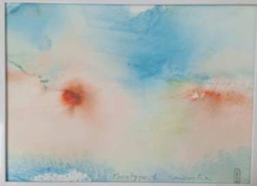 Painting titled "Monotype 1 : rencon…" by Elisabeth Fabre Derulliere, Original Artwork, Watercolor
