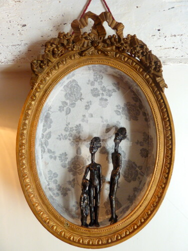 Sculpture intitulée ""Portrait de famill…" par Elisabeth Faucheur, Œuvre d'art originale, Métaux
