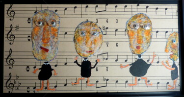 Peinture intitulée ""Les choristes"" par Elisabeth Faucheur, Œuvre d'art originale, Acrylique