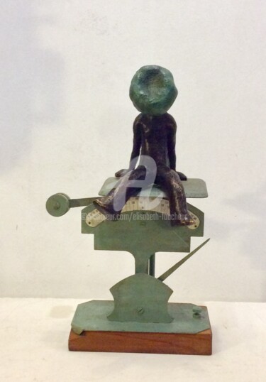 Sculpture intitulée "« La pesée de l âme…" par Elisabeth Faucheur, Œuvre d'art originale, Bronze