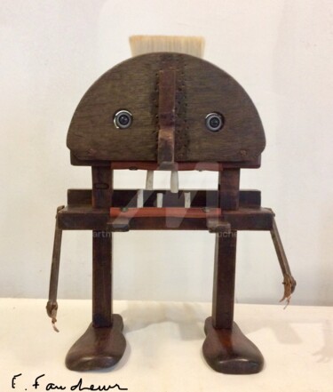 « Le catcheur » Sculpture intitulée "« Le catcheur »" par Elisabeth Faucheur, Œuvre d'art originale, Bois