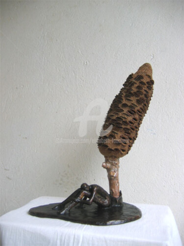 Sculpture intitulée ""L'arbre à bouches"" par Elisabeth Faucheur, Œuvre d'art originale, Métaux