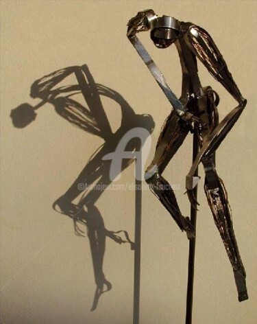 Sculpture intitulée "Homme acier" par Elisabeth Faucheur, Œuvre d'art originale, Métaux
