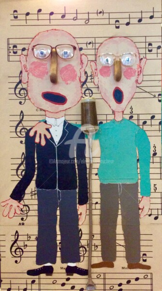 Картина под названием "« Le duo »" - Elisabeth Faucheur, Подлинное произведение искусства, Акрил