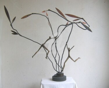 Sculpture titled "Les deux Adams" by Elisabeth Faucheur, Original Artwork, Metals