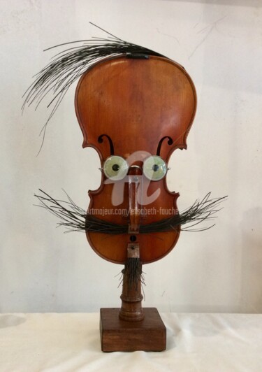 Sculpture intitulée "« Chef d’orchestre…" par Elisabeth Faucheur, Œuvre d'art originale, Bois