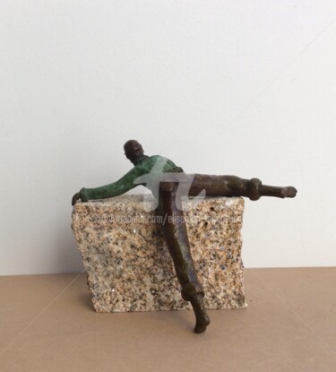 Sculpture intitulée "« Faire le mur »" par Elisabeth Faucheur, Œuvre d'art originale, Bronze
