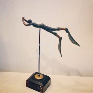 Sculpture intitulée "“Plongeur”" par Elisabeth Faucheur, Œuvre d'art originale, Bronze