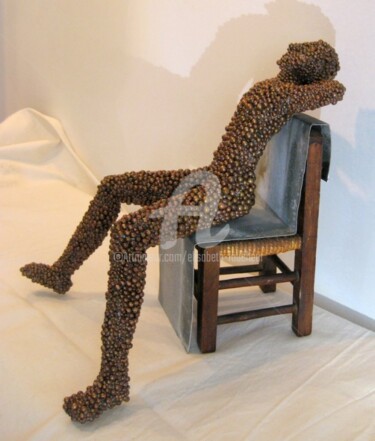 Sculpture intitulée ""Le bienheureux" 20…" par Elisabeth Faucheur, Œuvre d'art originale, Métaux