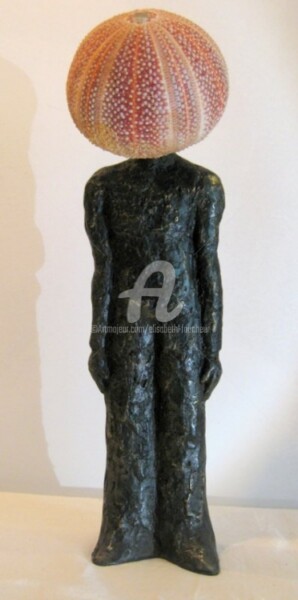 Sculptuur getiteld ""Grosse migraine II…" door Elisabeth Faucheur, Origineel Kunstwerk, Metalen