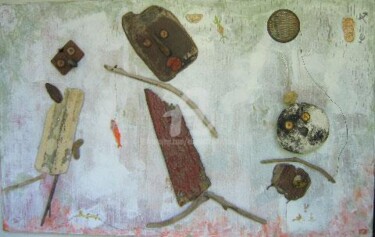 Painting titled "Partie de pêche" by Elisabeth Faucheur, Original Artwork