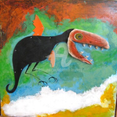 Painting titled ""Le dragon"" by Elisabeth Faucheur, Original Artwork
