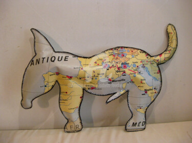 Sculpture intitulée ""Le chien antique"" par Elisabeth Faucheur, Œuvre d'art originale, Autre