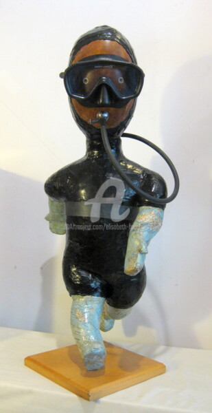 Sculpture titled ""Le plongeur du Gol…" by Elisabeth Faucheur, Original Artwork, Other