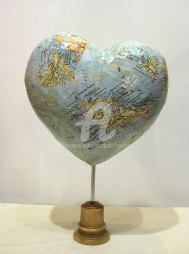 Sculpture intitulée ""I love Bretagne II…" par Elisabeth Faucheur, Œuvre d'art originale, Papier