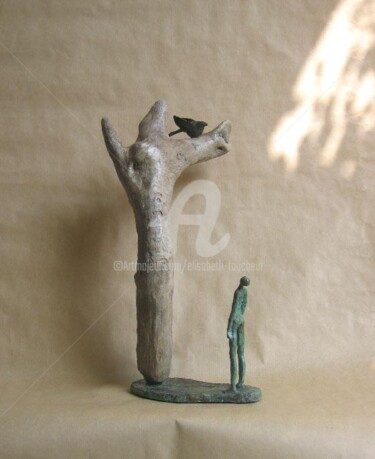 Sculpture titled "Seuls au monde" by Elisabeth Faucheur, Original Artwork, Metals