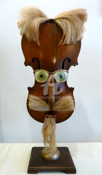 Sculpture titled ""Chef d'orchestre B…" by Elisabeth Faucheur, Original Artwork, Wood