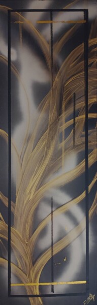 Картина под названием "Evaporation dorée" - Elisabeth Gataux, Подлинное произведение искусства, Рисунок распылителем краски