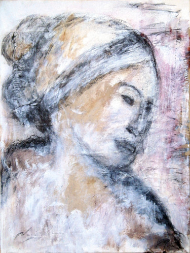 Peinture intitulée "portrait-femme-ligh…" par Elisabeth Girard, Œuvre d'art originale